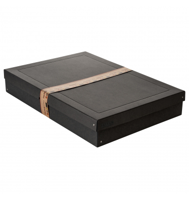 Aufbewahrungsbox PureBox Black 22001768, mit Deckel, au&szlig;en 44x10x62xcm, Pappe schwarz