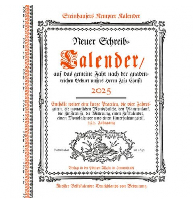 Buchkalender 121, Kempter, 1 Monat / 2 Seiten, 17x22,5cm (A5), 2027