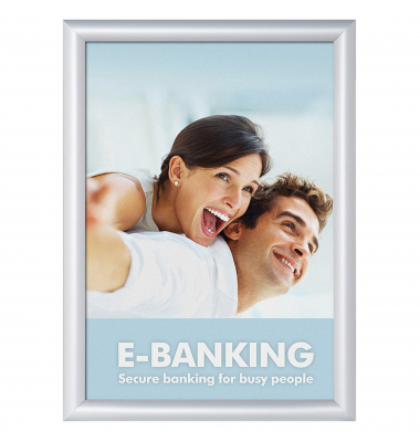 Plakat-Klapprahmen Standard, KRA3G25, silber, A3, Aluminiumrahmen