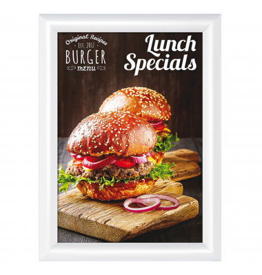 Plakat-Klapprahmen Standard, KRA4G25C9003, wei&szlig;, A4, 25mm Profil, Aluminiumrahmen