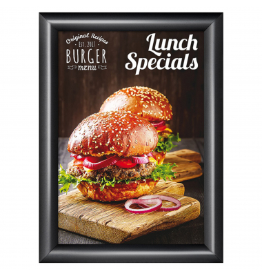 Plakat-Klapprahmen Standard, KRA4G25C9005, schwarz, A4, Aluminiumrahmen