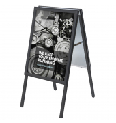 Kundenstopper ZP70x100G329005, 70x100cm, Din B1, Klemmprofiltechnik, schwarz