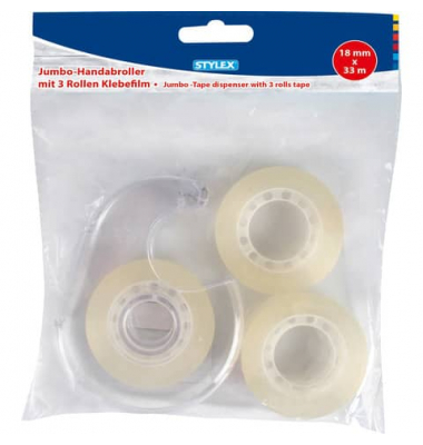 Handabroller+ 3 Rollen, 18mmx33m