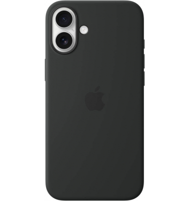 Silikon Case Handy-Cover für Apple iPhone 16 Plus schwarz