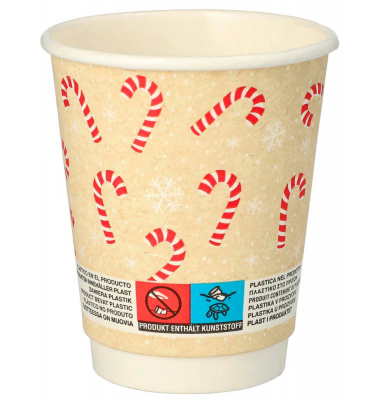 20 PAPSTAR Einweg-Trinkbecher Candy Canes 0,2 ml
