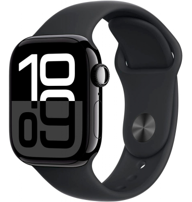 Watch Series 10 42 mm Aluminium (GPS+Cellular) Sportarmband ML  schwarz, diamantschwarz