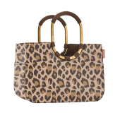 Einkaufskorb loopshopper L frame LEO MACCHIATO OR6047 # Verschluss, außen 46x25x34,5cm, Polyester aus 100% recyceltem PET braun