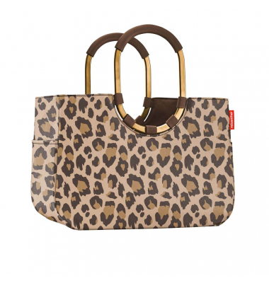 Einkaufskorb loopshopper L frame LEO MACCHIATO OR6047 # Verschluss, außen 46x25x34,5cm, Polyester aus 100% recyceltem PET braun