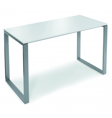 Stehtisch Celsus 110cm (H), 160x80cm (BxT), rechteckig, wei&szlig; / silber