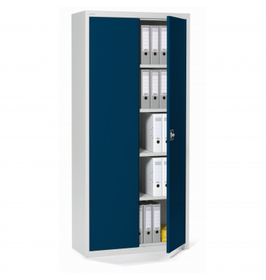 Stahlschrank 820202053, abschlie&szlig;bar, 5 OH, stahlblau/lichtgrau, 92x195x42cm (BxHxT)