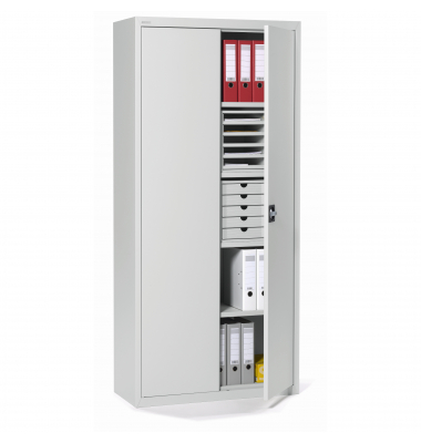 Stahlschrank 820202081, abschlie&szlig;bar, 5 OH, lichtgrau, 92x195x42cm (BxHxT)