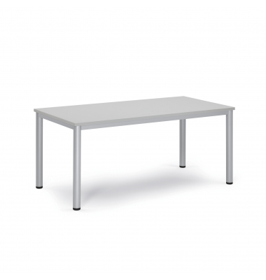 Konferenztisch BASE-MODUL Q, 72cm (H), 160x80cm (BxT), 4-6 Personen, rechteckig, lichtgrau / silber