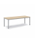 Konferenztisch BASE-MODUL Q, 72cm (H), 200x80cm (BxT), 6 Personen, rechteckig, ahorn / silber