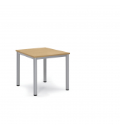 Konferenztisch BASE-MODUL Q, 72cm (H), 80x80cm (BxT), 4 Personen, quadratisch, buche / silber