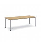 Konferenztisch BASE-MODUL Q 810076272, 72cm (H), 200x80cm (BxT), 6 Benutzer, rechteckig, buche / silber