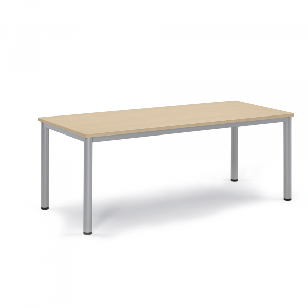4003969161887 - Konferenztisch BASE-MODUL Q 72cm (H) 180x80cm (BxT) 6 Benutzer rechteckig ahorn   silber 4003969161887 Soennecken