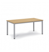 Konferenztisch BASE-MODUL Q 810076072, 72cm (H), 160x80cm (BxT), 4-6 Personen, rechteckig, buche / silber