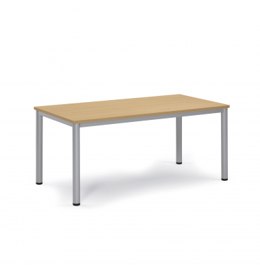 Konferenztisch BASE-MODUL Q 810076072, 72cm (H), 160x80cm (BxT), 4-6 Personen, rechteckig, buche / silber