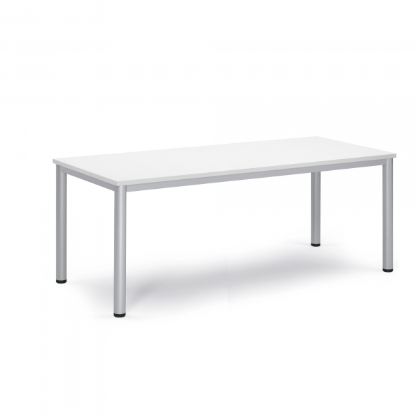 4003969161917 - Konferenztisch BASE-MODUL Q 72cm (H) 180x80cm (BxT) 6 Benutzer rechteckig weiß   silber 4003969161917 Soennecken