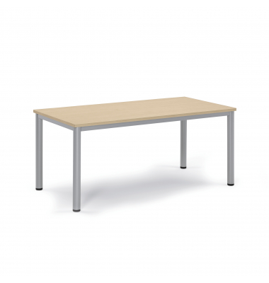 Konferenztisch BASE-MODUL Q 810076079, 72cm (H), 160x80cm (BxT), 4-6 Personen, rechteckig, ahorn / silber