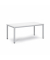 Konferenztisch BASE-MODUL Q, 72cm (H), 160x80cm (BxT), 4-6 Personen, rechteckig, wei&szlig; / silber