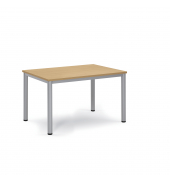 Konferenztisch BASE-MODUL Q, 72cm (H), 120x80cm (BxT), 6 Personen, rechteckig, buche / silber