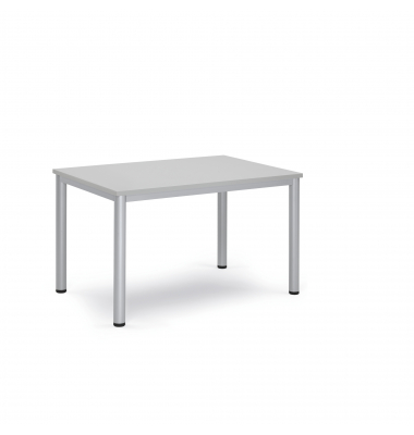 Konferenztisch BASE-MODUL Q 810075981, 72cm (H), 120x80cm (BxT), bis 6 Personen, rechteckig, lichtgrau / silber
