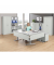 Schreibtisch Flex Modul, elektrisch höhenverstellbar, 60,5-125,5cm (H), 180cm und 140x80cm (BxT), Freiform, lichtgrau / silber