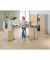 Schreibtisch Flex Modul, elektrisch höhenverstellbar, 60,5-125,5cm (H), 180cm und 140x80cm (BxT), Freiform, buche / silber
