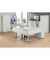 Schreibtisch Flex Modul, elektrisch höhenverstellbar, 60,5-125,5cm (H), 180cm und 140x80cm (BxT), Freiform, lichtgrau / silber