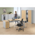 Schreibtisch Flex Modul, elektrisch höhenverstellbar, 60,5-125,5cm (H), 180cm und 140x80cm (BxT), Freiform, buche / silber