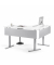 Schreibtisch FLEX MODUL, elektrisch h&ouml;henverstellbar, 60,5-125,5cm (H), 180/140x80cm (BxT), Freiform, wei&szlig; / silber