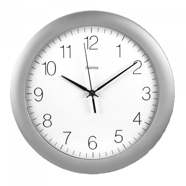 4047443517623 -  Funkuhr Teneriffa 00185872 silber 30cm rund analog 4047443517623 Hama