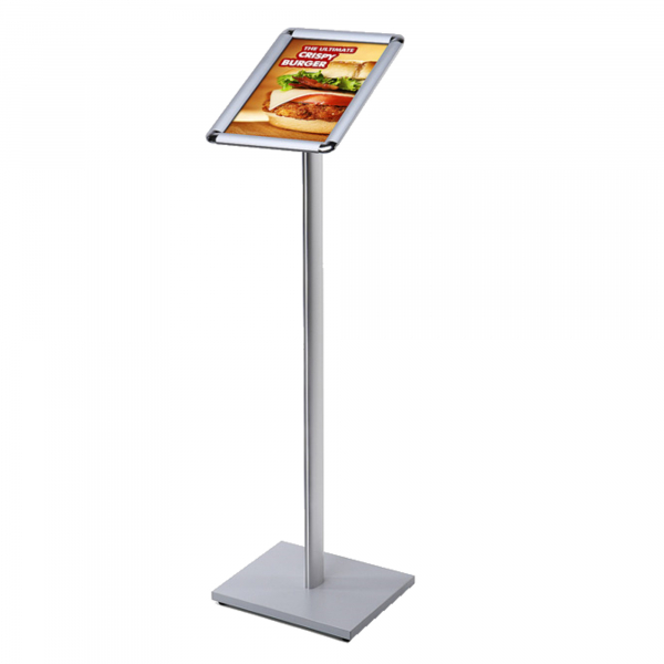 8595578308686 - Infoständer Design Standard MBA4R25 A4 108cm hoch  Klemmrahmen silber 8595578308686 Showdown Displays