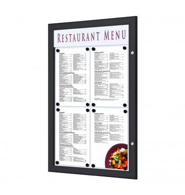 Schaukasten Outdoor SCZ4xA4C9005, 4xA4, schwarz/wei&szlig;, magnetisch