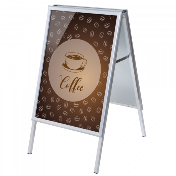 8596052145421 - Kundenstopper Coffee ZPA1G32MEI180 Din A1 Din A1 mit Vordruck-Poster silber 8596052145421 Showdown Displays