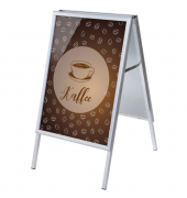 Kundenstopper Kaffee ZPA1G32MEI182, Din A1, Din A1, mit Vordruck-Poster, silber