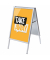 Kundenstopper Take Away ZPA1G32MEI185, Din A1, Din A1, mit Vordruck-Poster, silber