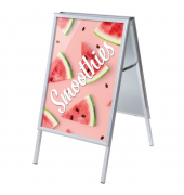 Kundenstopper Smoothies ZPA1G32MEI200, Din A1, Din A1, mit Vordruck-Poster, silber