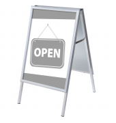 Showdown Kundenstopper A1 Set ZPA1G32MEI215 Ge&ouml;ffnet gr englisch