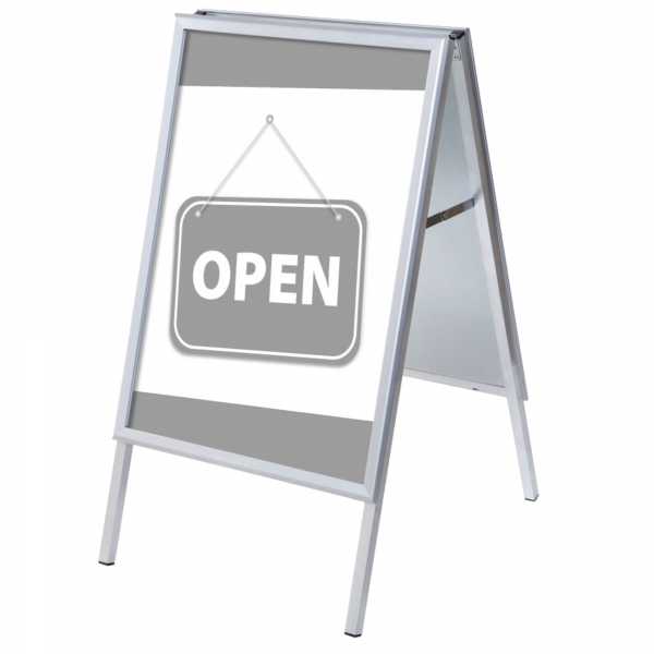 8596052145773 - Kundenstopper Open ZPA1G32MEI215 Din A1 Din A1 mit Vordruck-Poster silber 8596052145773 Showdown Displays