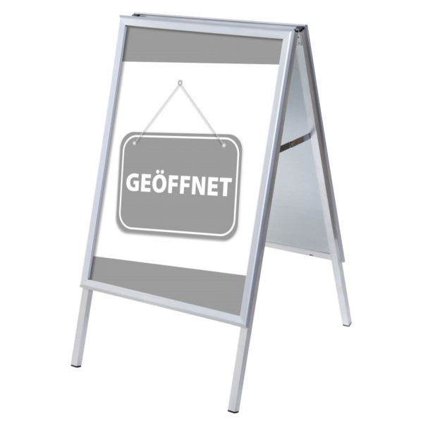 8596052145780 - Kundenstopper Geöffnet ZPA1G32MEI216 Din A1 Din A1 mit Vordruck-Poster silber 8596052145780 Showdown Displays