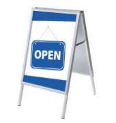 Showdown Kundenstopper A1 Set ZPA1G32MEI218 Ge&ouml;ffnet bl englisch