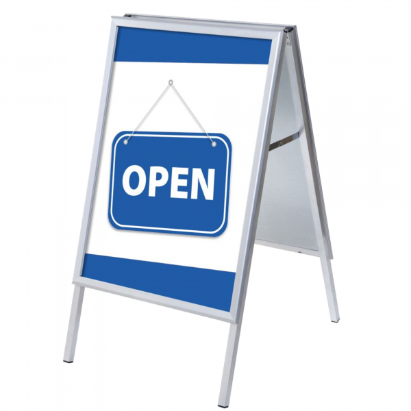 8596052145803 - Kundenstopper Open ZPA1G32MEI218 Din A1 Din A1 mit Vordruck-Poster silber 8596052145803 Showdown Displays