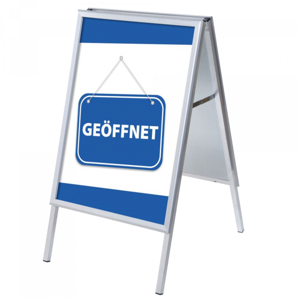 8596052145810 - Kundenstopper Geöffnet ZPA1G32MEI219 Din A1 Din A1 mit Vordruck-Poster silber 8596052145810 Showdown Displays