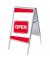 Kundenstopper Open ZPA1G32MEI221, Din A1, Din A1, mit Vordruck-Poster, silber