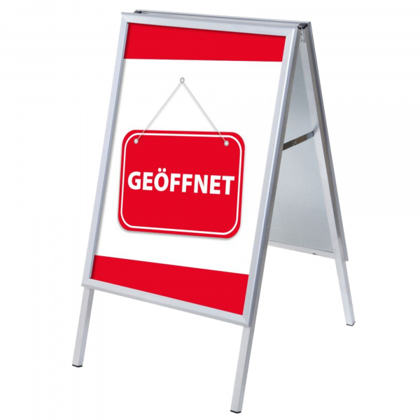 8596052145841 - Kundenstopper Geöffnet ZPA1G32MEI222 Din A1 Din A1 mit Vordruck-Poster silber 8596052145841 Showdown Displays