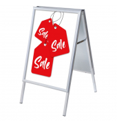 Kundenstopper Sale ZPA1G32MEI224, Din A1, Din A1, mit Vordruck-Poster, silber