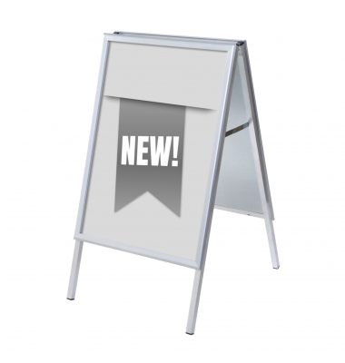 Kundenstopper New ZPA1G32MEI227, Din A1, Din A1, mit Vordruck-Poster, silber