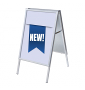 Kundenstopper New ZPA1G32MEI231, Din A1, Din A1, mit Vordruck-Poster, silber